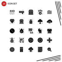 Modern Set of 25 Solid Glyphs and symbols such as diamond brick shop wall management Editable Vector Design Elements