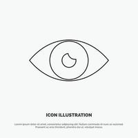 aplicación básica icono diseño ojo móvil línea icono vector