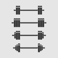 Set of barbells. barbells for gym, fitness, and athletic icon template. Weightlifting and bodybuilding equipment. Vector illustration.