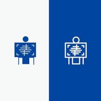 Xray Patient Hospital Radiology  Line and Glyph Solid icon Blue banner Line and Glyph Solid icon Blue banner vector