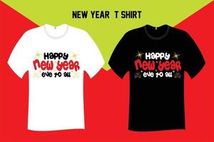 feliz año nuevo a todos los diseños de camisetas vector