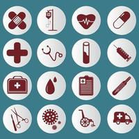 conjunto de iconos médicos. signos y símbolos en medicina de diseño lineal plano y atención médica con elementos para conceptos móviles y aplicaciones web. colección moderna infografía logo y pictograma. ilustración vectorial vector