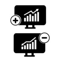 diagrama de ventas, informe de marketing o icono de gráfico analítico. símbolo plano simple. ilustración de diseño vectorial. vector