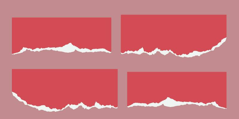 Best red color torn paper effect set
