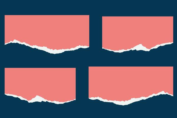 Best light coral torn paper effect bundle