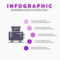 Electric Home Machine Toaster Infographics Presentation Template 5 Steps Presentation vector