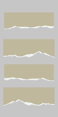 Wheat color torn paper big scrap sheets set