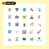 Set of 25 Vector Flat Colors on Grid for ping pong sport dollar racket live Editable Vector Design Elements