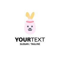 Rabbit Easter Bunny Business Logo Template Flat Color vector