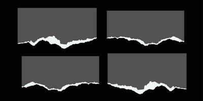 Black torn ripped paper set vector