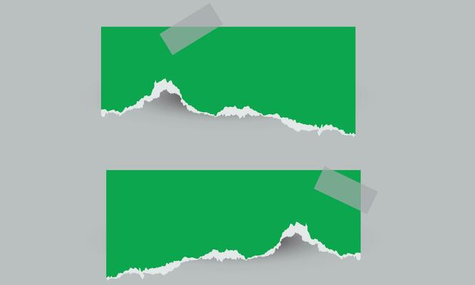 Torn paper effect banner design set