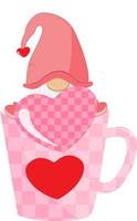 Valentine's Day coffee Gnome vector