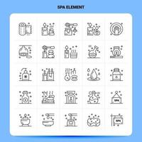 OutLine 25 Spa Element Icon set. Vector Line Style Design Black Icons Set. Linear pictogram pack. Web and Mobile Business ideas design Vector Illustration.
