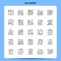 OutLine 25 Spa Element Icon set. Vector Line Style Design Black Icons Set. Linear pictogram pack. Web and Mobile Business ideas design Vector Illustration.