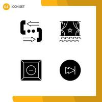 Set of 4 Modern UI Icons Symbols Signs for call premiere help debut delete Editable Vector Design Elements