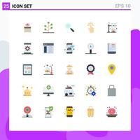 Universal Icon Symbols Group of 25 Modern Flat Colors of tap gestures tree gesture click Editable Vector Design Elements