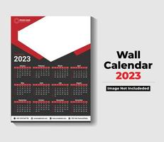 2023 one page wall calendar design template Free Vector