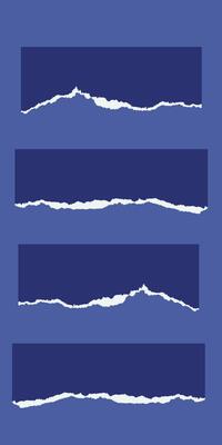 Vector deep blue color ripped paper set