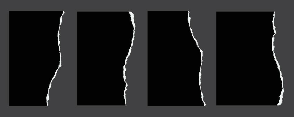Free black color torn paper set