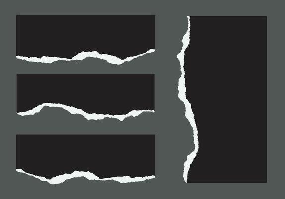 Texture black color torn paper bundle