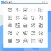 conjunto de 25 iconos de interfaz de usuario modernos signos de símbolos para marketing flag christmas mac app elementos de diseño vectorial editables vector