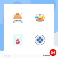 Modern Set of 4 Flat Icons and symbols such as cap weight helmet chat gift Editable Vector Design Elements