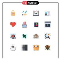 16 iconos creativos signos y símbolos modernos de presentación gráfica codificación explicación planificación paquete editable de elementos de diseño de vectores creativos