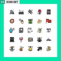 25 Creative Icons Modern Signs and Symbols of memory card card bbq table light Editable Vector Design Elements