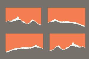 Free orange color torn paper mockup set vector