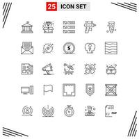 Modern Set of 25 Lines and symbols such as beauty tool design perforator ui Editable Vector Design Elements