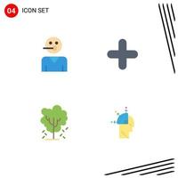 4 iconos planos vectoriales temáticos y símbolos editables del árbol de avatar admiten nuevos elementos de diseño vectorial editables de manzano vector