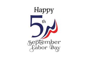 Five september 5th september labor day best greeting design vector