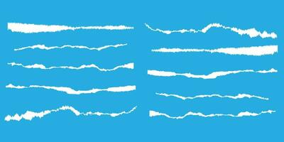 White color paper texture with ripped edges big set vector