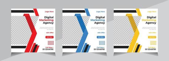 Modern Digital Social Media banner Design, Business Social Media Post Template, Web Banner, Free Vector