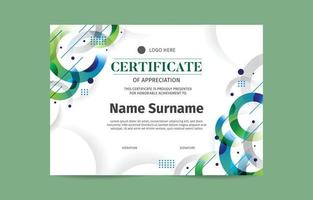 Modern Blue and Green Gradient Certificate Template vector