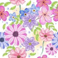 Watercolor Blossom Flower Seamless vector