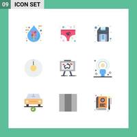 conjunto de 9 iconos de interfaz de usuario modernos símbolos signos para colgar presentación ropa interior hardware cenit elementos de diseño vectorial editables vector