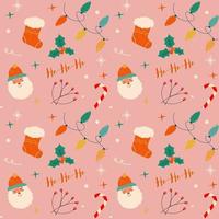 Jolly Santa Ho Ho Ho Christmas seamless pattern vector