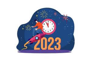 Time to New Year Flat Design vector