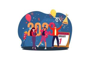 Party Outdoor New Year Flat Design vector