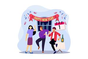 Party End of Year Flat Design vector