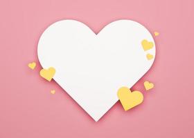 fondo del día de san valentín con espacio libre para texto, espacio de copia. postal, diseño de tarjetas de felicitación con corazones. ilustración 3d amor. foto
