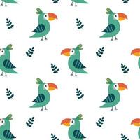 pájaros divertidos de patrones sin fisuras. diseño infantil para tela, envoltura, textil, papel pintado, ropa. vector