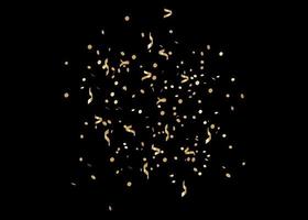 Golden glitter confetti isolated on black background. Shiny particles. Party, Merry Christmas, Happy New year decoration. 3D rendering. photo