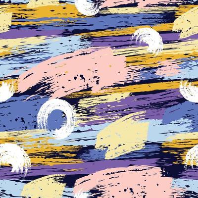 Hand Drawn Brush Strokes Seamless Pattern Background