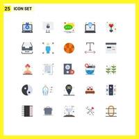 Universal Icon Symbols Group of 25 Modern Flat Colors of bulb solution chat laptop bulb Editable Vector Design Elements