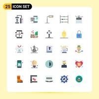Set of 25 Modern UI Icons Symbols Signs for bath math online abacus tower Editable Vector Design Elements