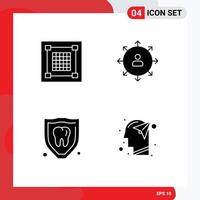 Set of 4 Modern UI Icons Symbols Signs for creative human graphic arrows ways Editable Vector Design Elements