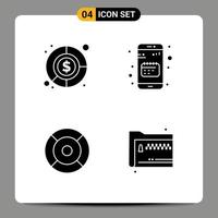 User Interface Solid Glyph Pack of modern Signs and Symbols of accounting essential agenda date ui Editable Vector Design Elements