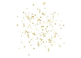 Golden glitter confetti isolated on white background. Shiny particles. Party, Merry Christmas, Happy New year decoration. 3D rendering. photo